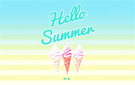 Hello Summer Desktop Wallpaper To Download Papier Bonbon