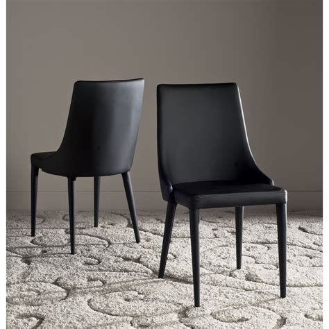 23l x 24.5w x 29.25h seat dims: Safavieh Dining Mid-Century Modern Summerset Black Dining Chairs (Set of 2) - 23.6" x 19.6" x 35 ...