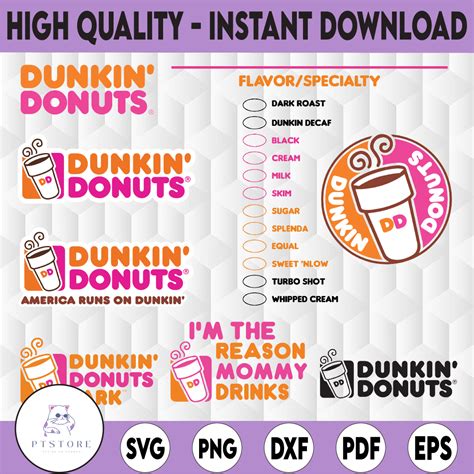 Dunkin Donuts Bundle Svg Dunkin Donuts Coffee Cup Inspire Inspire