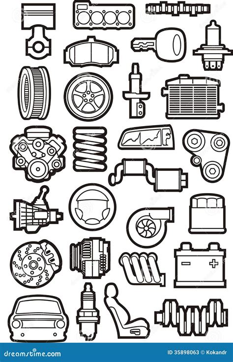 Car Parts Drawing Geplaatste Autodelen Hishamsamawi