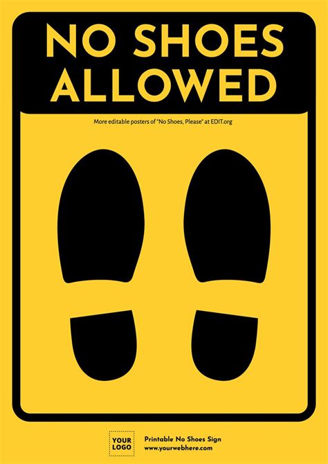Printable No Shoes Sign Templates
