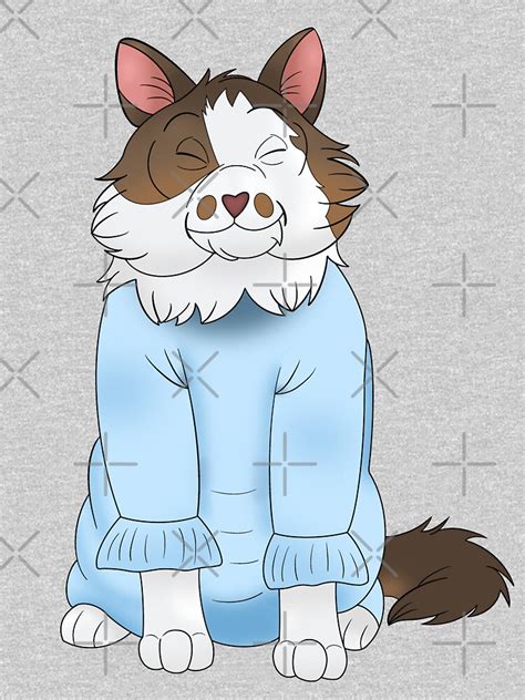 Cartoony Cat In A Sweater Illustration Zipped Hoodie By