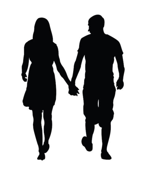 premium vector silhouette couples men and women holding hands vector illustrations