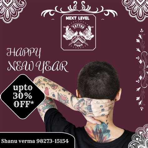 Tattoo Studio New Year Offer Poster Template Postermywall