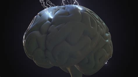 Lightning Bolts Over Human Brain Motion Graphics Videohive