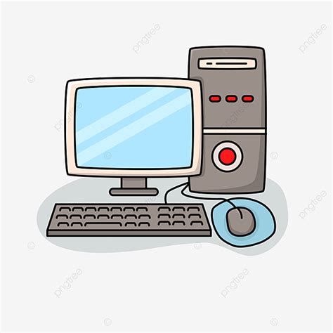 Ilustración De Vector De Computadora En Estilo De Dibujos Animados Png