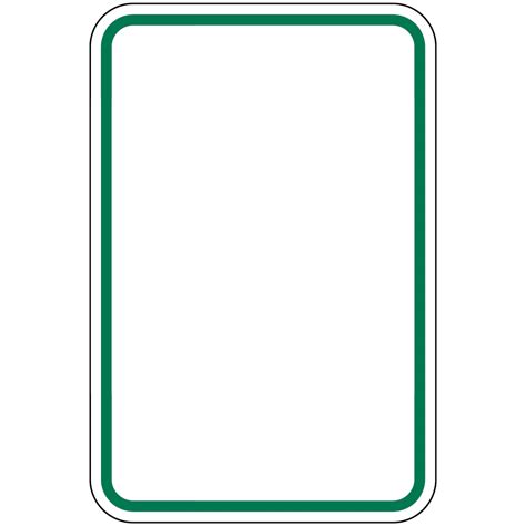 Vertical Sign Blank Green Border Blank Write On Sign