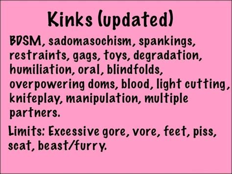 Kinks Updated Bdsm Sadomasochism Spankings Restraints Gags Toys