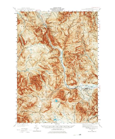 Crawford Notch 1946 1976 Old Topo Map Mount Carrigain White Mountain