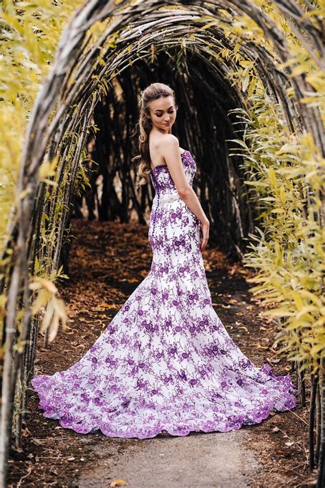 Wedding Dress In Purple Lace Fit And Flare Wedding Dress Wedding