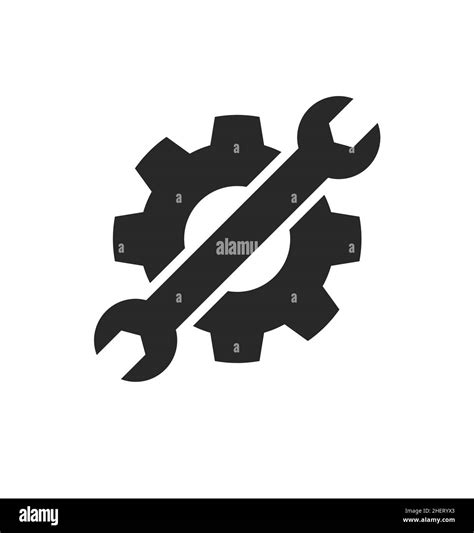 Spanner And Gear Settings Service Icon Logo Symbol Vector Isolated On