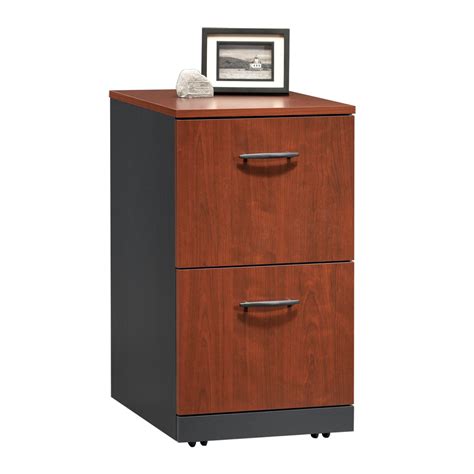 Built using select solid wood on all trim and handles and genuine wood veneers on all other. Shop Sauder Via Classic Cherry/Soft Black 2-Drawer File ...