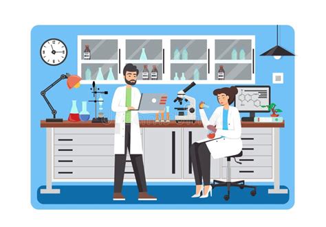 Science Lab Vector Flat Style Design Illustration Stock Vector