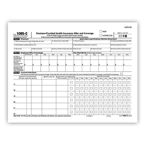 Form 1095 C Health Coverage And Envelopes Includes 3 1094 B Transmittal