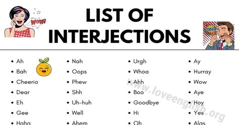 Interjection List Of 100 Interjections To Express Your Strong Feelings