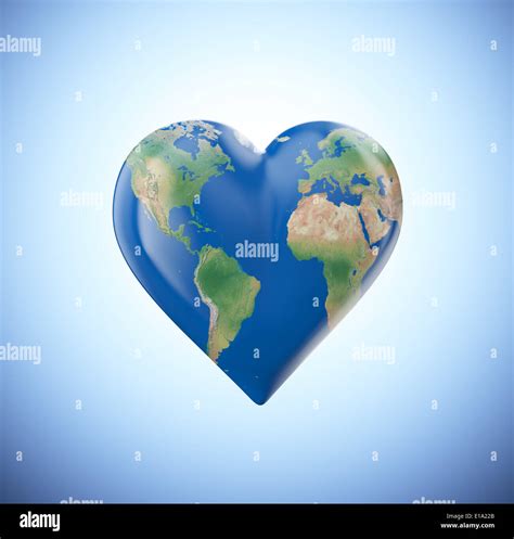 Globe En Forme De Coeur Avec Une Carte Du Monde Visible Banque Dimages