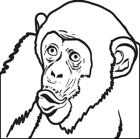Printable Chimpanzee Coloring Page For Kids 2 Supplyme