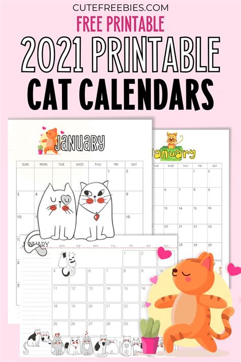 Printable paper.net also has weekly and monthly blank calendars. Printable 2020 2021 Cat Calendar And More! - Cute Freebies ...