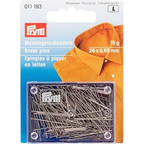 Prym Straight Pins Brass Silver Colour 065 X 26mm Qty 15g Sew Essential