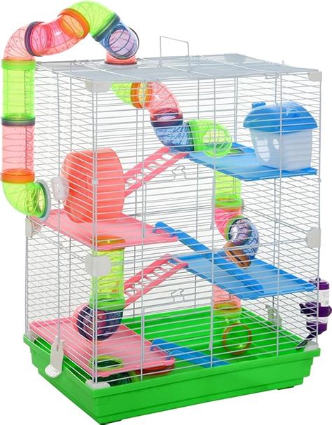 Pawhut 5 Tier Hamster Cage Carrier Habitat Small Animal House With