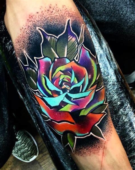 Colorful Rose Tattoo Inkstylemag Colorful Rose Tattoos Rose