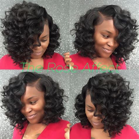 Sew in hair for black women is very popular because african american women original hair is it looks very pretty natural. short curly bob hairstyles - Google Search - Braids for ...