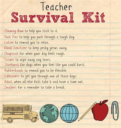 Free Printable Teacher Survival Kit Label Printable
