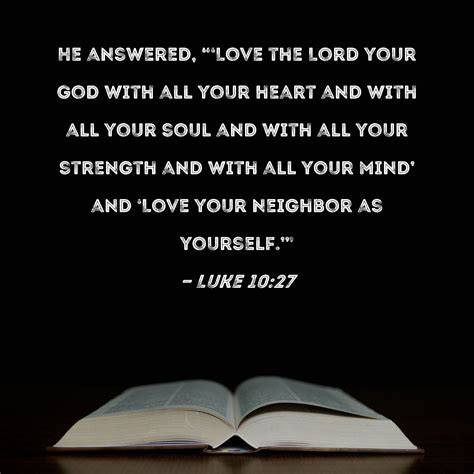 Luke 1027 He Answered Love The Lord Your God With All Your Heart