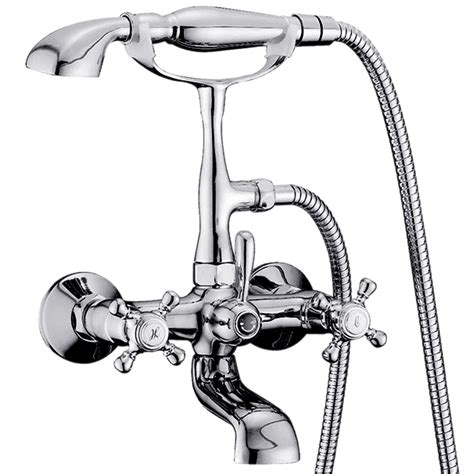 Shower system brushed nickel bathroom shower fixtures 8 inch rain mixer shower combo with waterfall tub shower faucet set. Bathroom Clawfoot Shower Bathtub Combo Faucet Polished ...