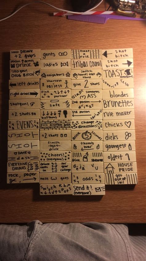 Jenga Drinking Game Rules As Followed On The Blocks