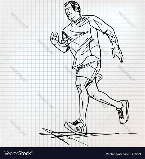 Male Runner Sketch Royalty Free Vector Image Vectorstock