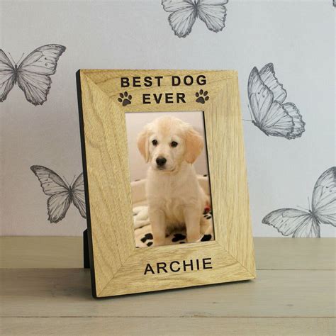 Details About Personalised Oak Finish Wooden Photo Frames Cats Dogs