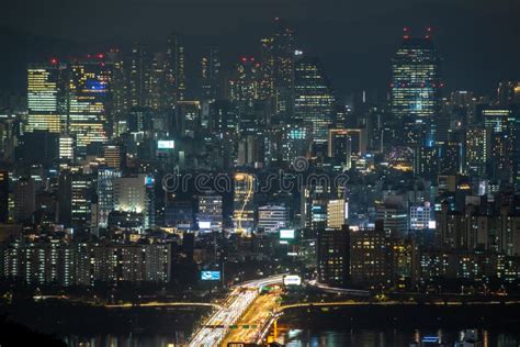Seoul Night Cityscape View South Korea Travel Editorial Photography