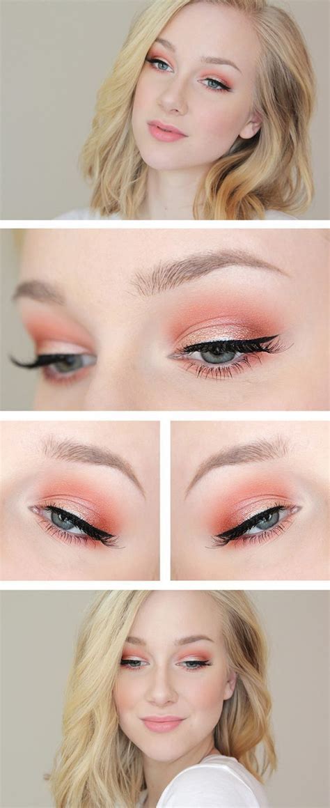 Peach Eye Make Up Peach Makeup Peach Palette Looks Cute Makeup
