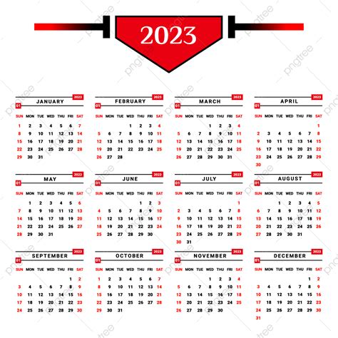 Red Geometric Shapes Vector Hd Png Images 2023 Calendar With Black And