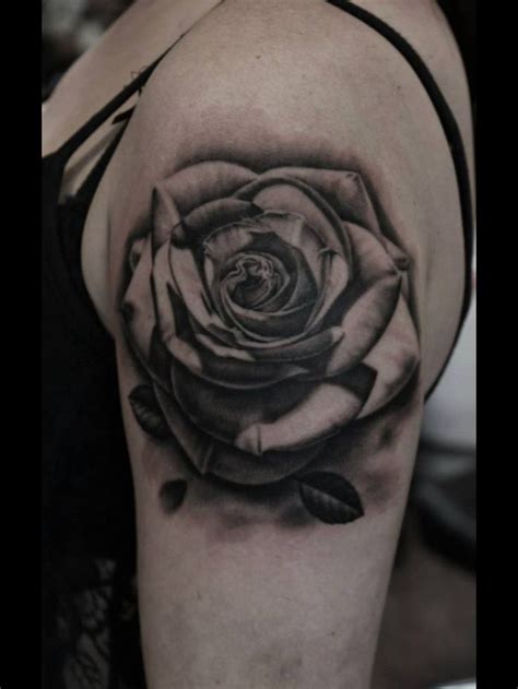 This shaded black rose with a date below it denotes the memory of a dear one who is no longer with the wearer. Inked... Black and grey rose tattoo | Amazing | Pinterest ...