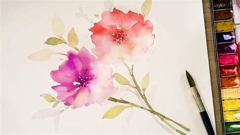 Watercolor Flower Painting Wet Into Wet 475 Youtube