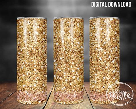 Oz Skinny Tumbler Sublimating Png Gold Glitter Design For Etsy