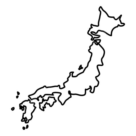 Black Icon Illustration Of Japans Map Simple Flatstyle Image Vector