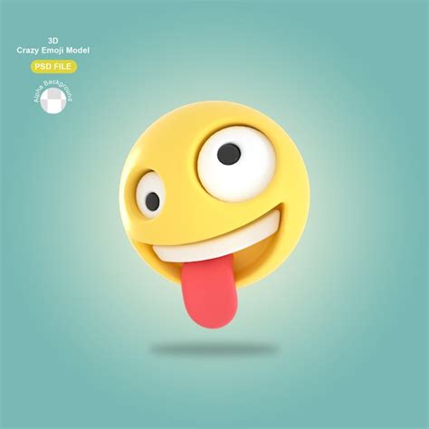 Emoji Loco 3d Archivo Psd Premium
