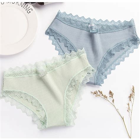 Women Cotton Lingerie Panties For Girls Female Lace Edge Breathable