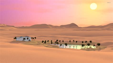 Oasis In The Desert Wallpaper Digital Art Wallpapers 51413