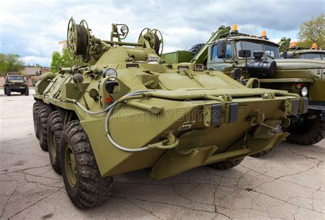 Wheeled Armored Recovery Vehicle Based On The Btr 80 Editorial Stock