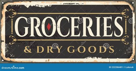 Vintage Grocery Decorative Sign Layout Stock Vector Illustration Of