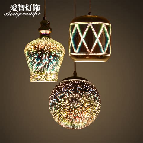 Modern Glass Pendant Light 3d Hanging Lamp Fireworks Suspension