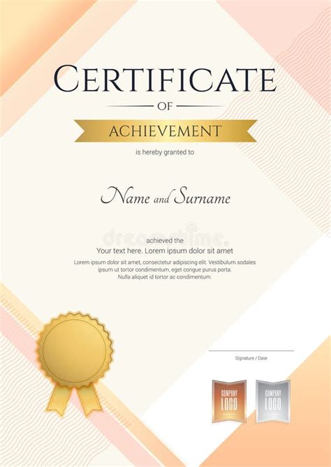 Modern Certificate Template With Elegant Border Frame Diploma D Stock