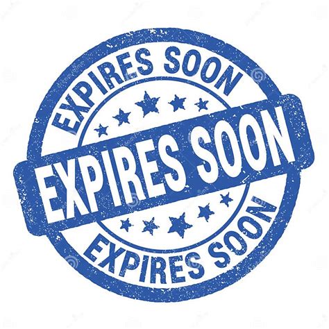 Expires Soon Text Written On Blue Round Stamp Sign Stock Illustration