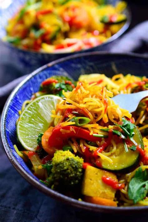 Vegetable Singapore Noodles The Stingy Vegan