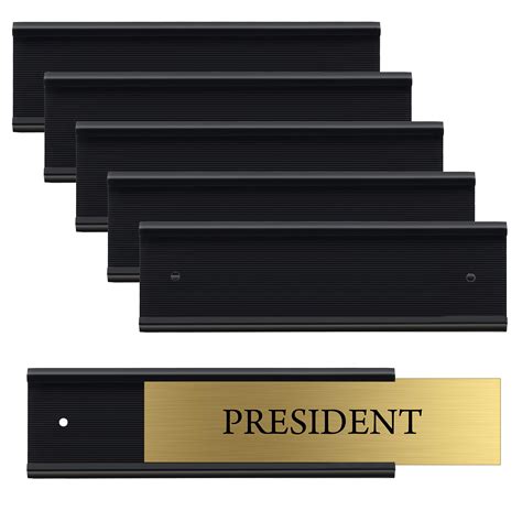 Buy Set Of 6 Sturdy And Elegant Black Aluminum Wall Name Plate Holder
