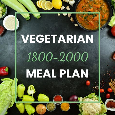 1800 2000 Calorie Vegetarian Meal Plan Planner Weight Management Weight